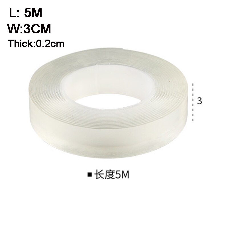 Transparent velcro nano tape can be washed and reused double-sided adhesive decorative tape tape can be pasted universal hook: 5M