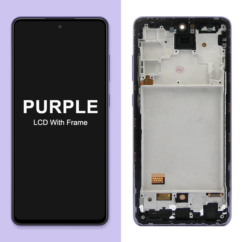6.7 " aaa+ til samsung galaxy  a72 lcd-skærm med berøringsskærm, digitaliseringsenhed, udskiftning af sm -a725f,  , sm -a725f/ ds lcd: Grøn