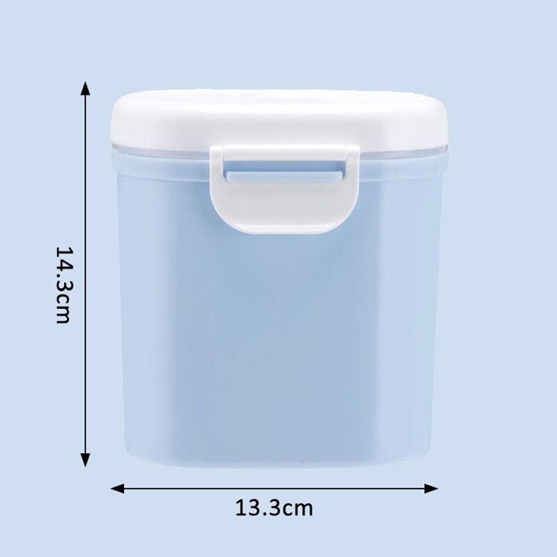 Baby Portable Milk Powder Container Child Snack Food Storage Box PP Double Sealed Baby Fruit Candy Milk Storage Cases 400/800ml: blue L