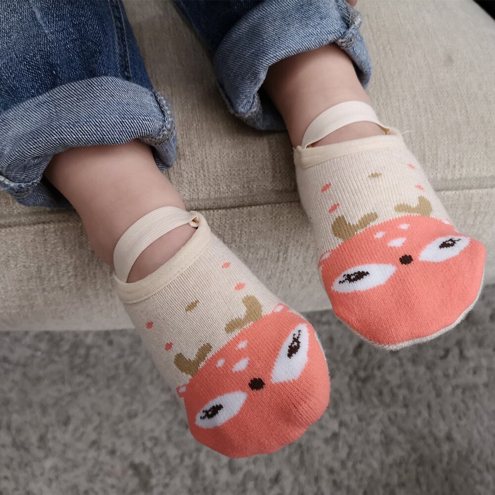 1 paar Leuke Cartoon antislip Katoen Peuter Vloer Sokken Mode Baby Meisjes Jongens Animal patroon Eerste Walker Schoenen voor Pasgeborenen
