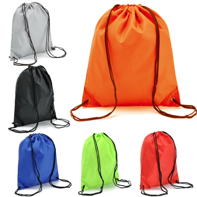 Colorblock Drawstring Bags Cinch Sack School Tote Gym Bag Sport Pack Waterproof Shopping Sport School Travel Storage Organizer