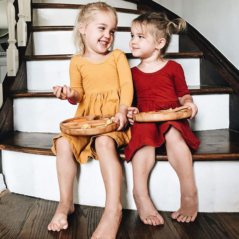 Bol en bambou d'alimentation pour bébé, cuillère anti-éclaboussures en Silicone assiettes à dîner pour bébé vaisselle pour nourrissons 3 pièces/ensemble