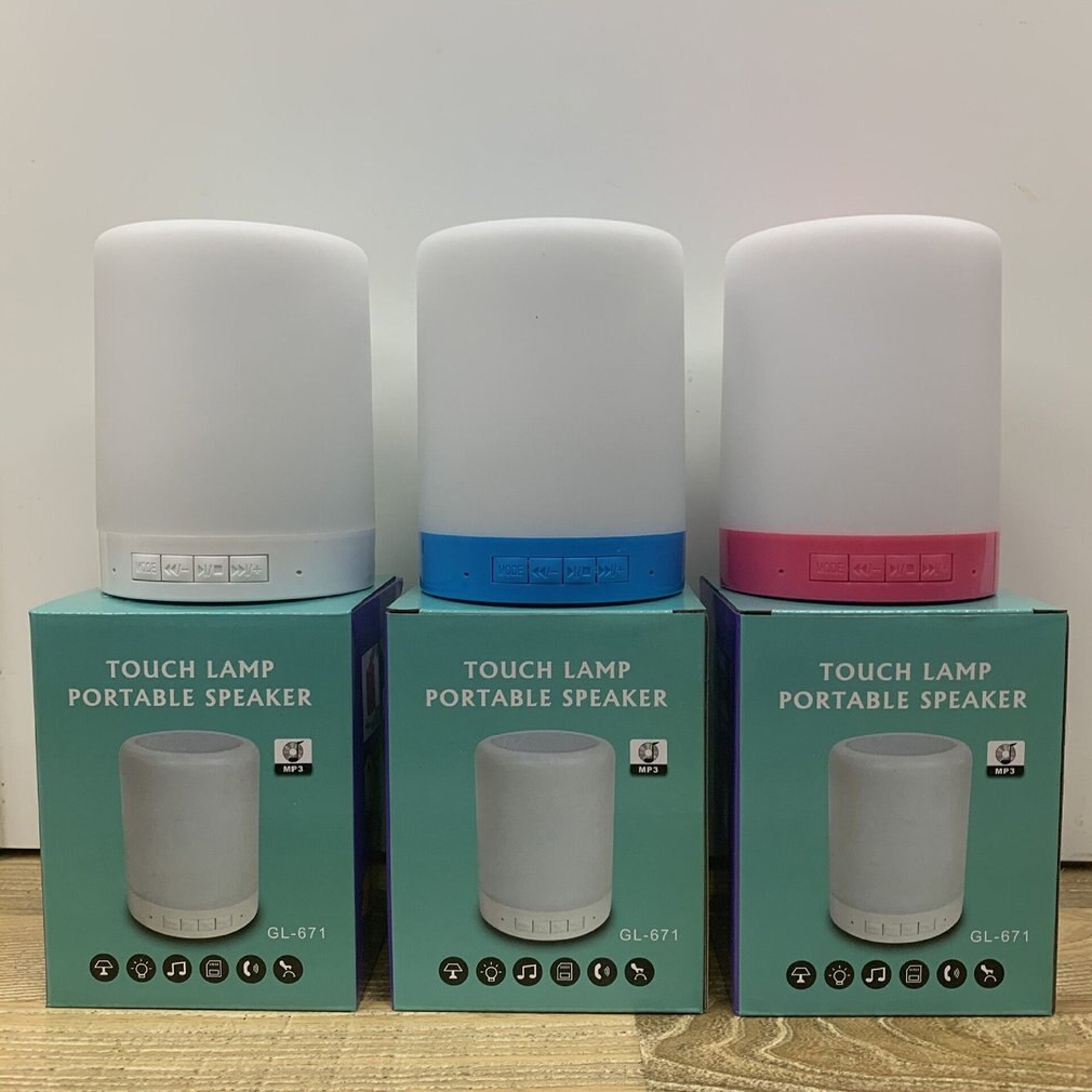 Colorful Night Light Wireless Speaker Portable Wireless Speaker LED Bedside Light Smart Touch Stereo Speaker