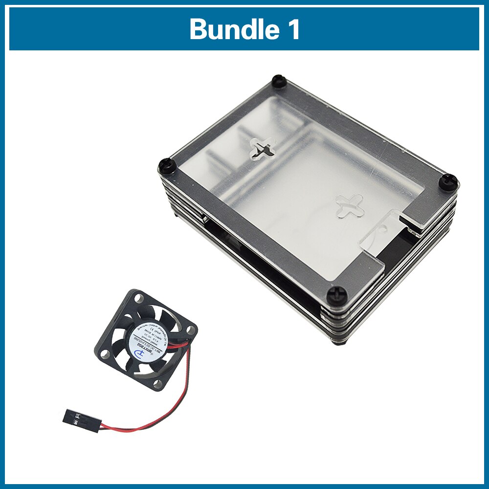 S ROBOT Raspberry Pi 4 case kit with heat sink & Cooling fan & type-c USB cable with On/Off Switch & Power Supply RPI107: Bundle1
