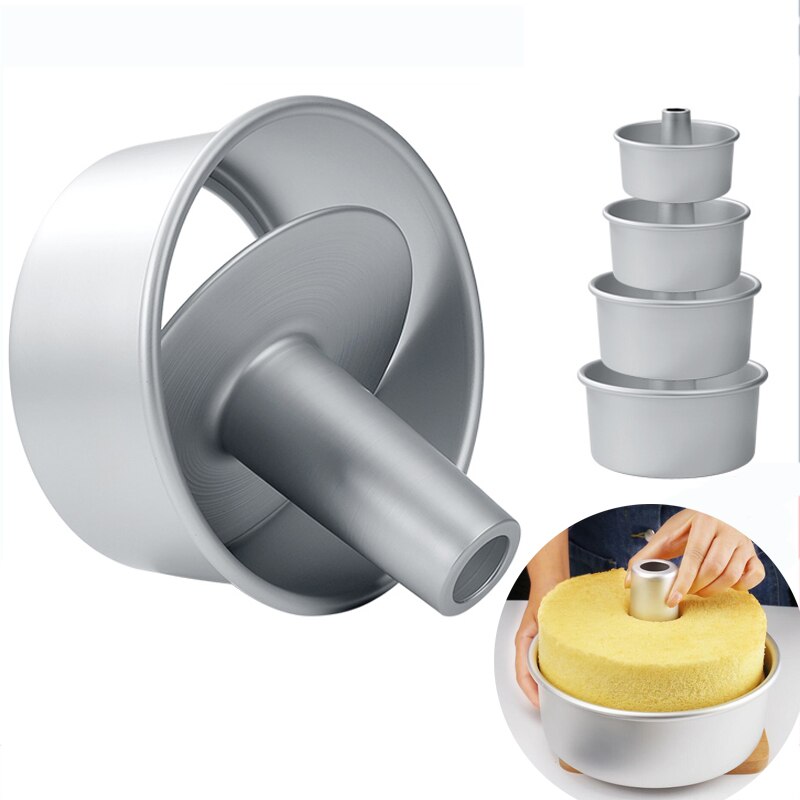 Chiffon Cake Tin Mold Aluminium Chiffon Cake Pan Verwijderbare Bodem Holle Schoorsteen Cakevorm Diy Bakken Cake Gereedschappen 6/8/10Inch