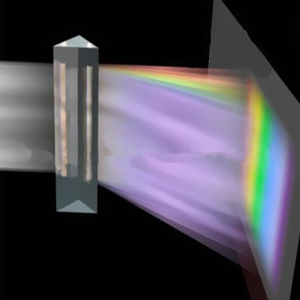 K9 Triangular Optical Glass Right Angle Reflecting Triangular Prism For Teaching Light Spectrum