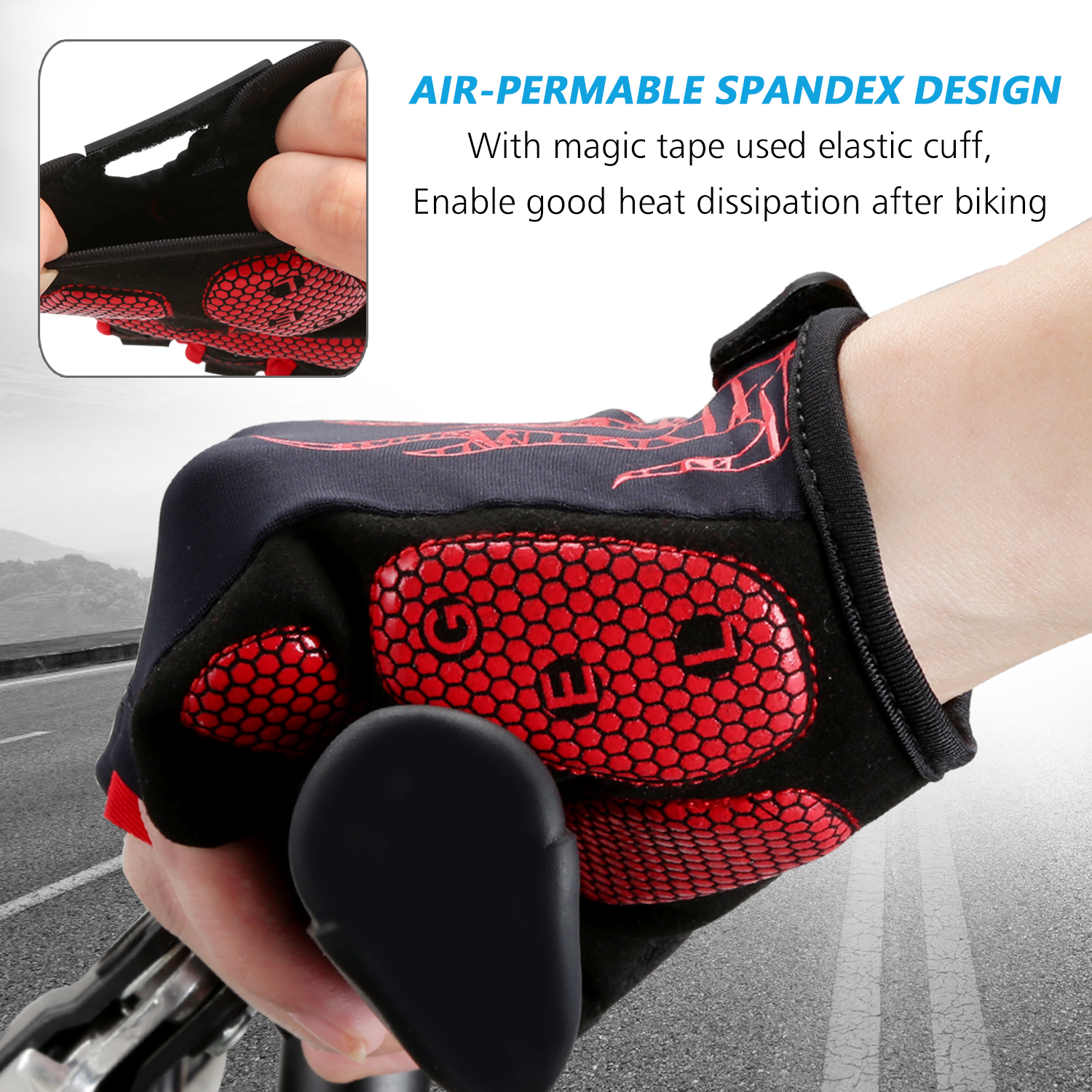 QKURT Guanti da Ciclismo,Guanti da Bicicletta Mezze Dita con Imbottitura in Gel Antiscivolo,Guanti MTB Traspiranti Guanti Sportivi per Uomo e Donna QKURT Guanti da Ciclismo,Guanti da Bicicletta Mezze Dita con Imbottitura in Gel Antiscivolo,Guanti MTB Traspiranti Guanti Sportivi per Uomo e Donna