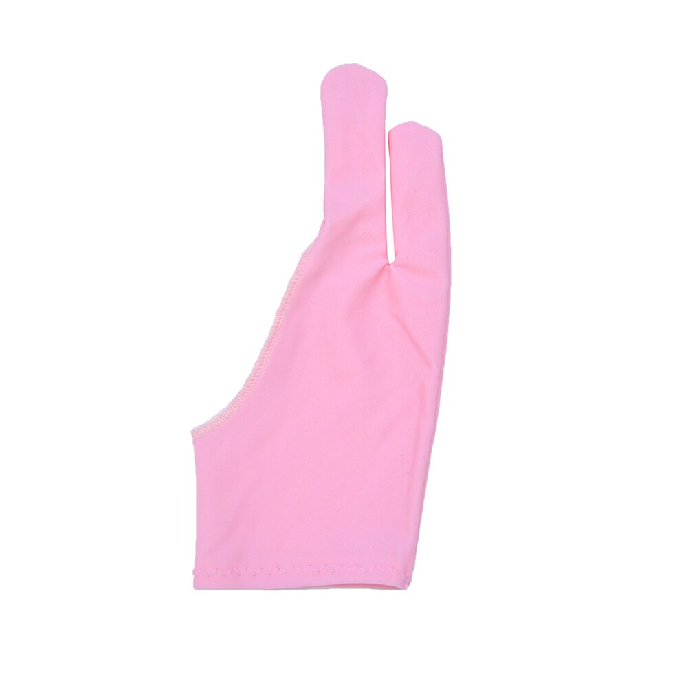 1Pc Twee Vingers Kunstenaar Anti-Touch Handschoen Voor Tekening Tablet Rechts En Links Hand Handschoen Anti-fouling Voor Ipad Screen Board: Roze