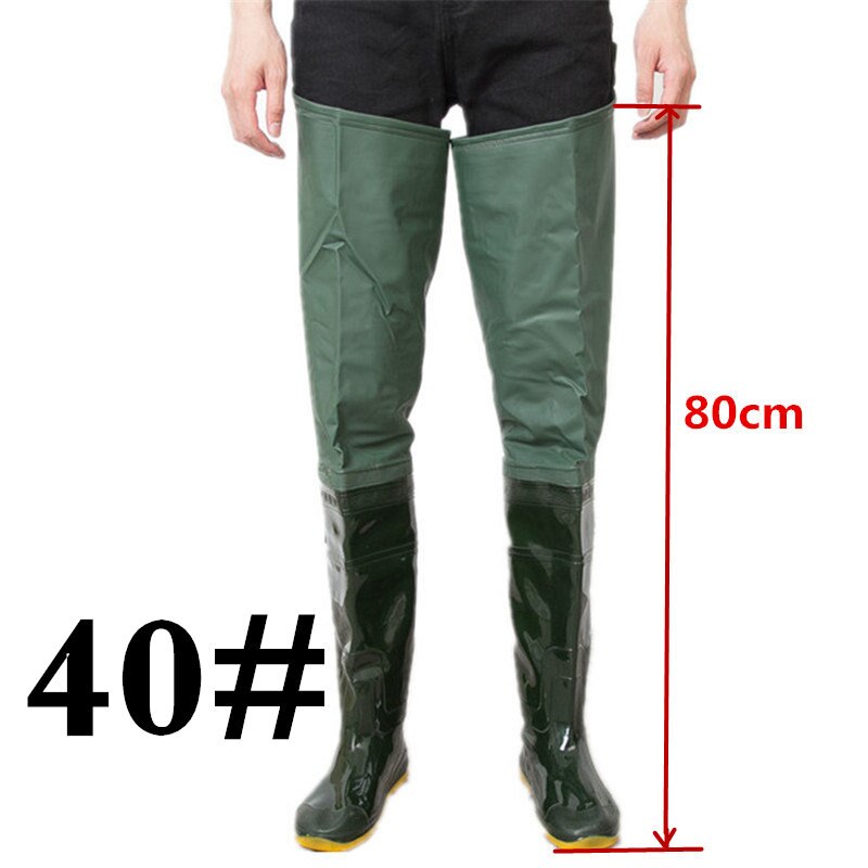 Korkeushyppy unisex 80cm korkeus kalastus kahluuhousu saappaat pvc materiaali pehmeä pohja kalastus kahluu monikäyttöinen oxota kalastus kahluu saappaat: 40