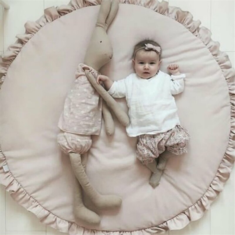 Baby krybende måtte lege spædbarn legemåtte tæppe tæppe spille spilmåtte værelse dekoration bløde tæpper bomuld blonder måtter kravlende gulv