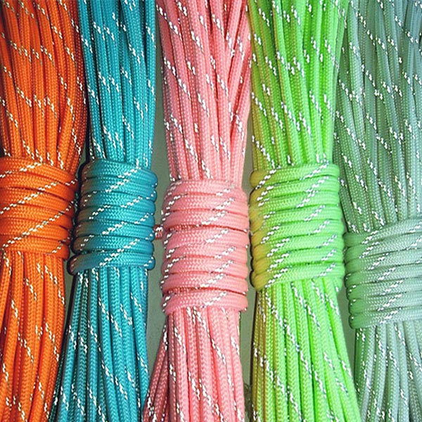 Glow In the Dark Reflective Paracord 9 Strands Survival Parachute Cord WHShopping