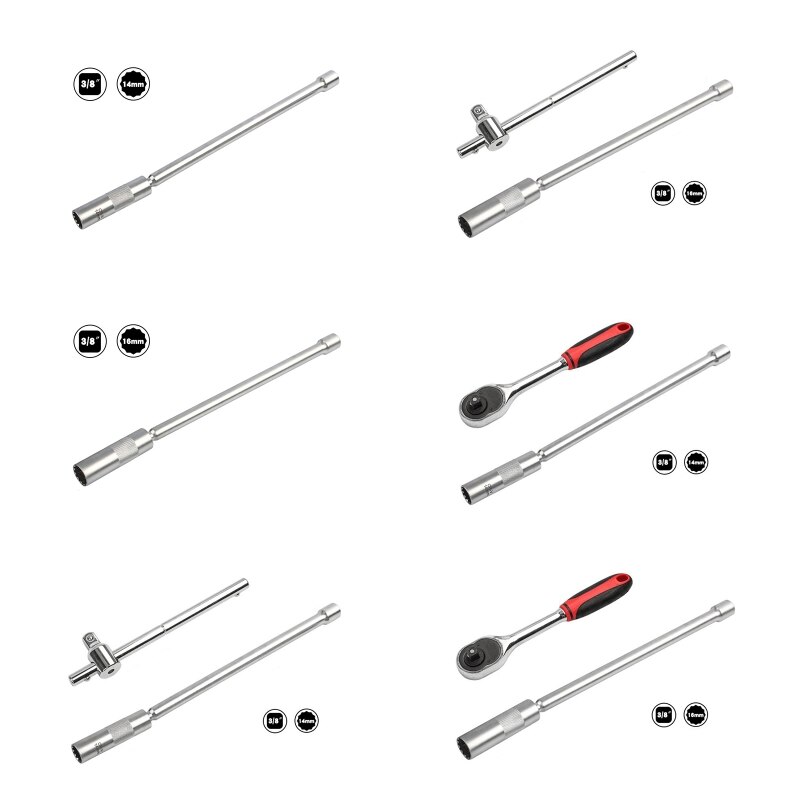 517A 3/8-inch Drive Magnetic Spark Plug Socket Set Universal Joint Removal Tool