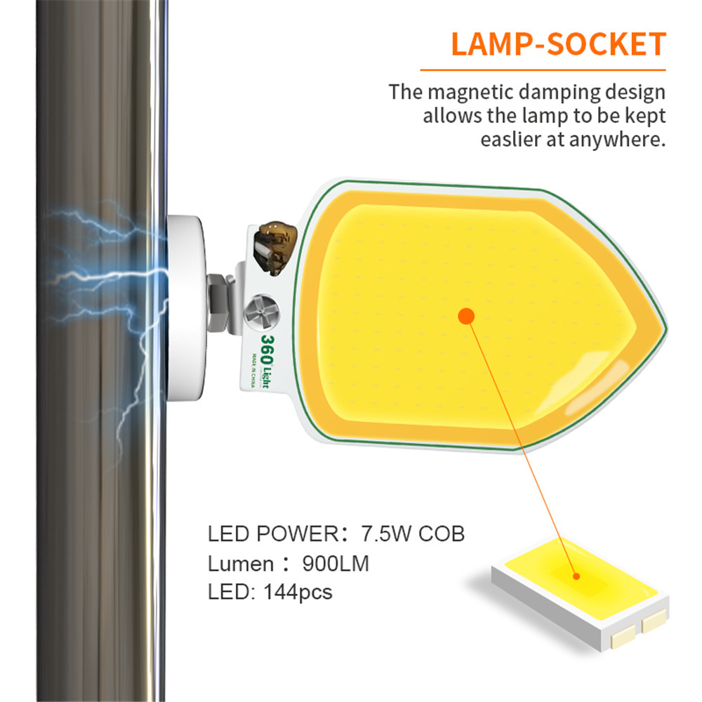 Outdoor Portable Flashlight DC 12v LED 900lm camping lighting equipment for fishing hiking tent light road trip Magnet Dual Lamp