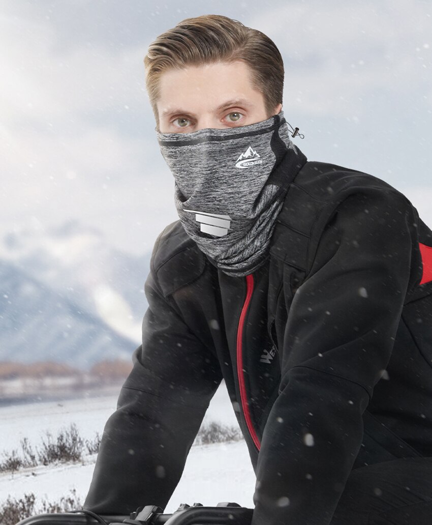Bandana de ciclismo para hombre, pañuelo resistente al viento, grueso y cálido, elástico, ajustable, reflectante nocturno, para exteriores, Invierno