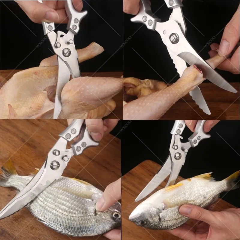 WXCOO-Tesoura De Cozinha Profissional com Tampa, Faca De Desosse, Aço De Alto Carbono, Chef, Carne, Frutas, Açougueiro, Cutelo, Peixe