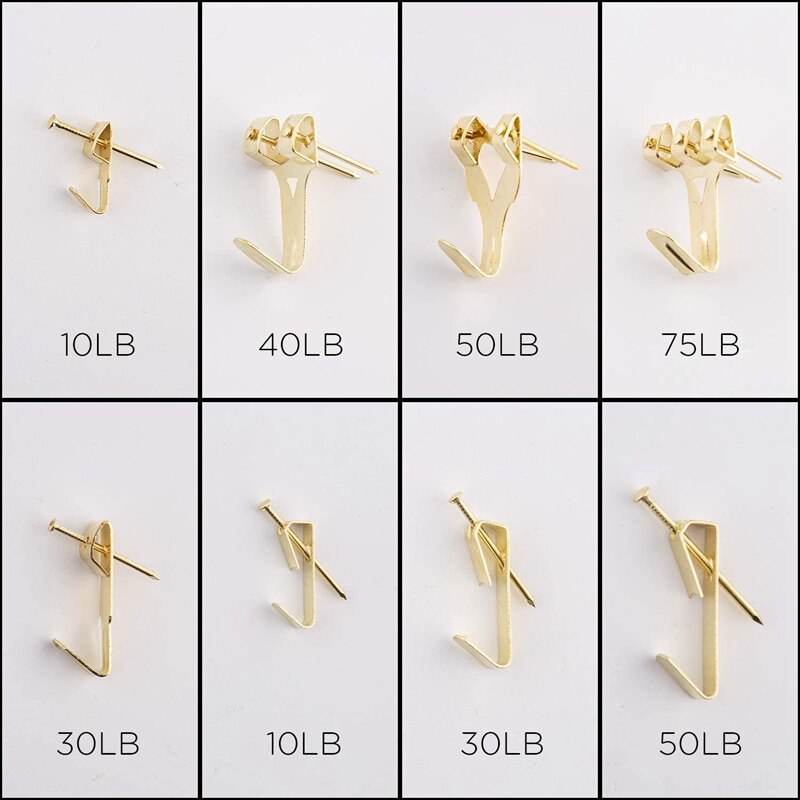 266 Pcs Assorted Picture Hangers Kit Frame Hanging Hooks Hardware with Hooks, Nails, Sawtooth, D Ring and Screw Eyes