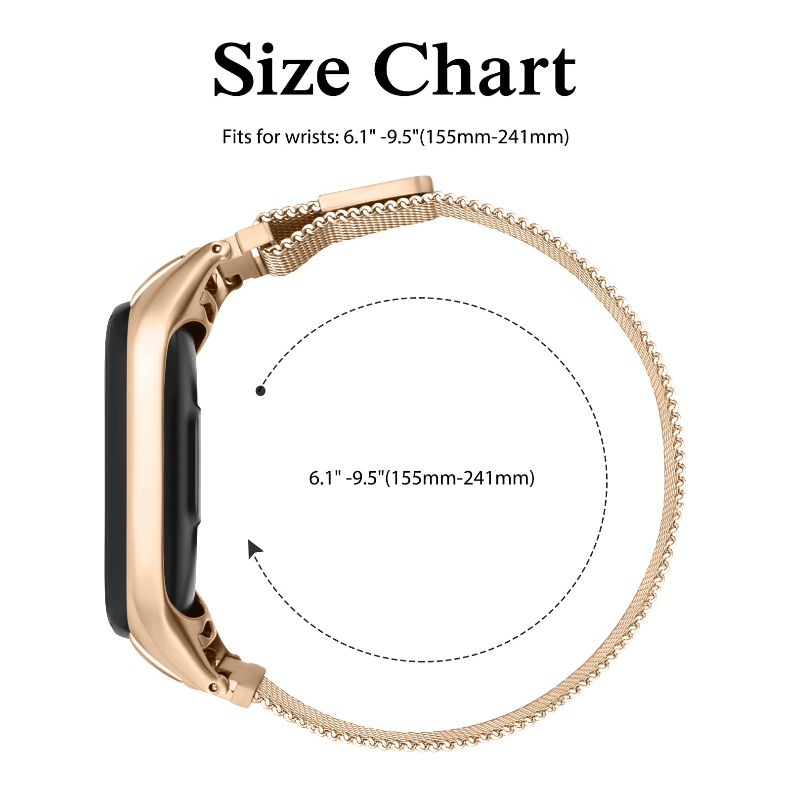 correa mi band 4 5 6 7, Milanese Loop para Xiaomi Mi Band 7, 6, 5 y 4, Correa de reloj de acero inoxidable, pulsera mi band 4, 6, 5, 3, 7 pro