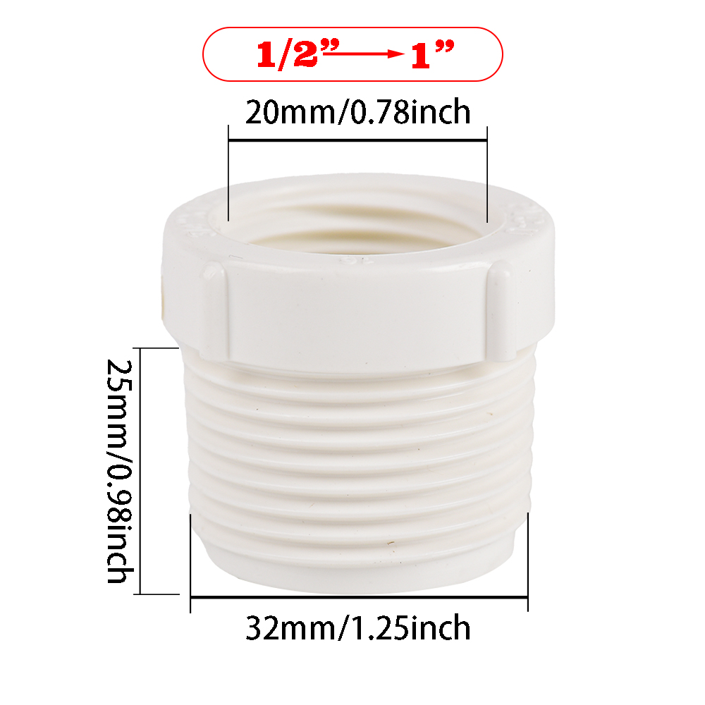Plastic Hose Fitting Reducer Bushing M/F 1/2" 3/4" 1" BSP Male to Female change Coupler Connector Adapter: Gold