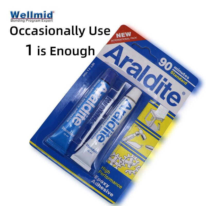 Araldite – colle adhésive époxy lente, Super forte, Standard, 90 Minutes, réparation de bijoux, métal, bois, céramique, plastique, AB: 1 Set Of 30ml