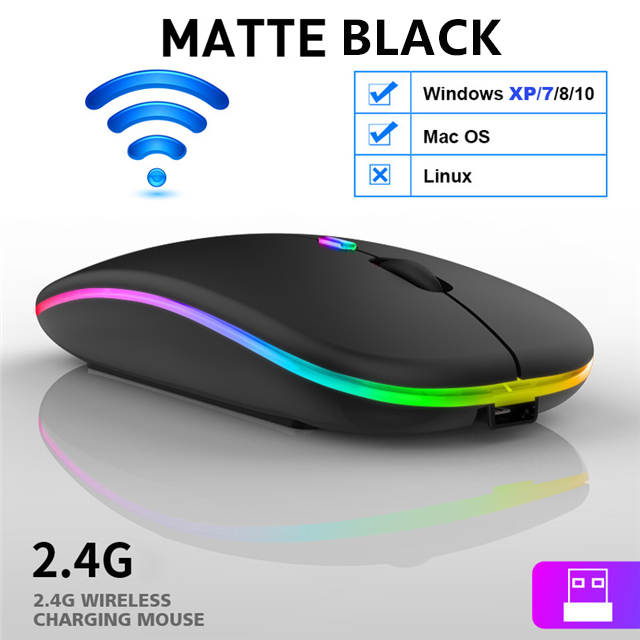 Bluetooth Mouse Silent Mause Wifi Mouse Rechargeable Wireless Mouse Ergonomic Mini Mouse USB Optical Mice For PC laptop Desktop: Wireless Black