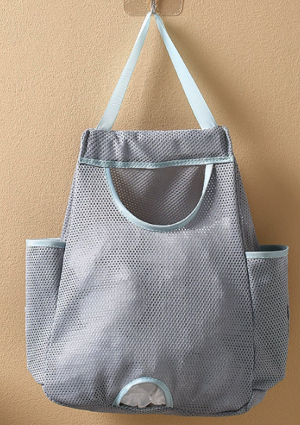 Soporte de bolsa de plástico, dispensador de bolsas de basura, bolsas de plástico para comestibles, soporte grande para bolsas de comestibles, almacenamiento colgante de malla transpirable: Gris oscuro