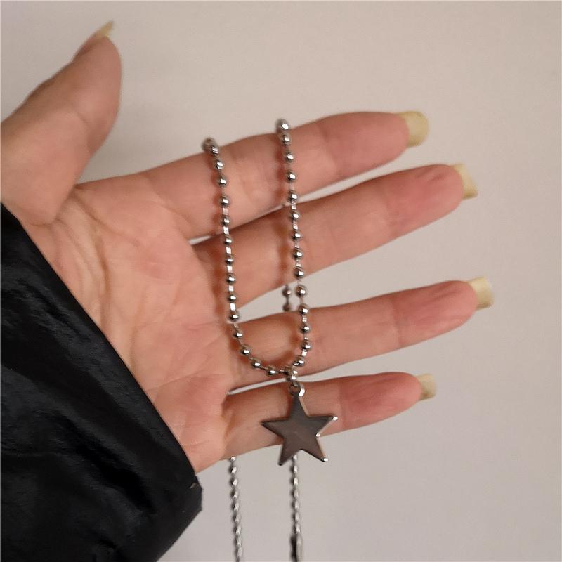 Kpop Cool Punk Vintage étoile pendentif chaînes collier pour hommes femmes Egirl Hip Hop années 90 Grunge esthétique EMO bijoux Y2k accessoires: Couleur or jaune pâle