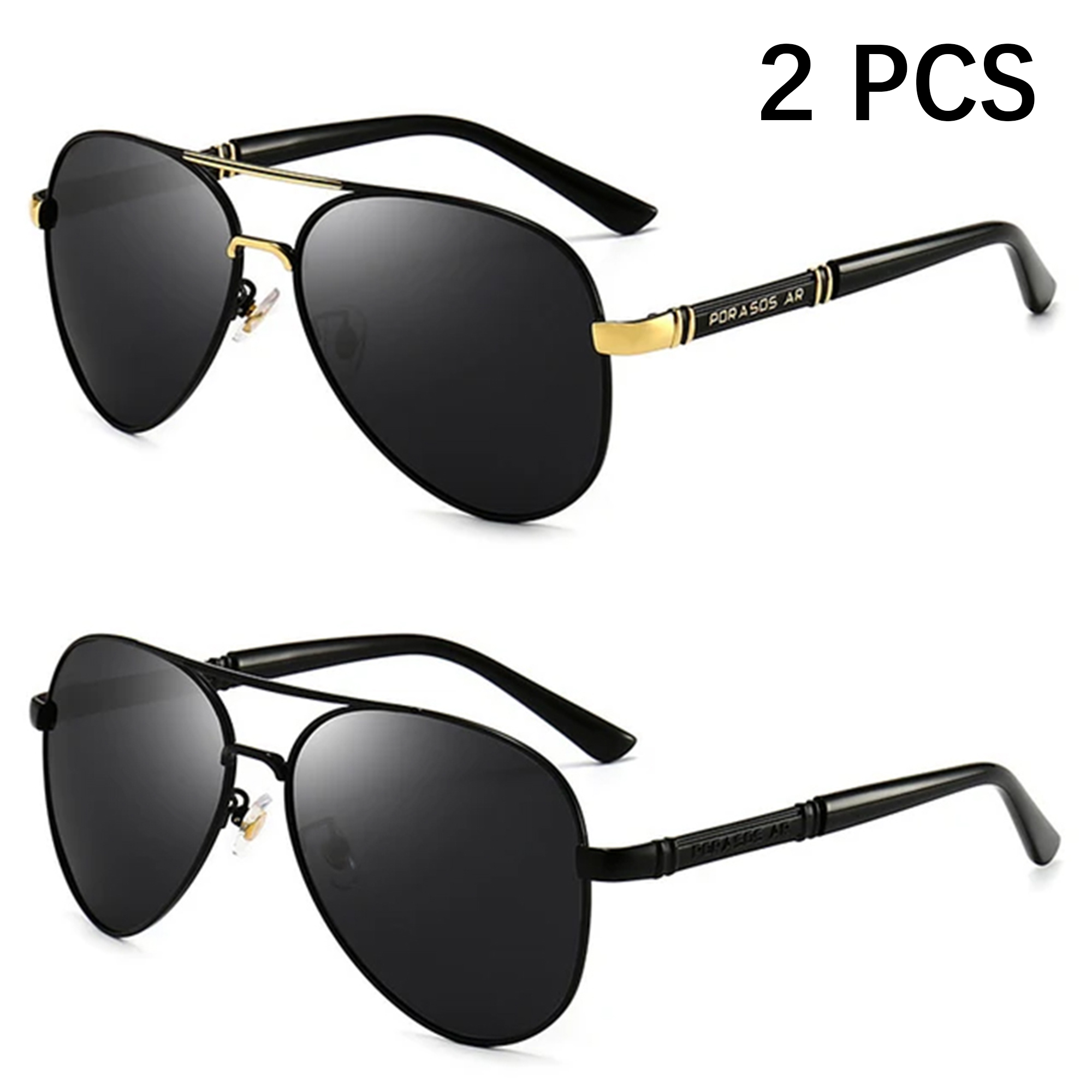 Polarisierte Herren-Sonnenbrille, Flieger-Sonnenbrille für Männer und Frauen, Metallrahmen-Brille für Reisen, Surfen, Fahren, Angeln, UV400: Gelb