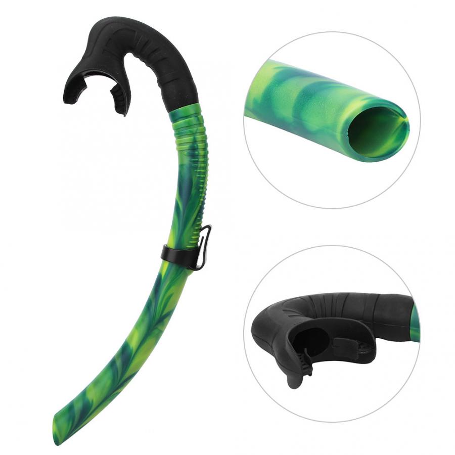 Diving Snorkel Silicone Camouflage Wet Underwater Diving Breathing Tube Swimming Diving Snorkeling Tube Float Underwater Snorkel