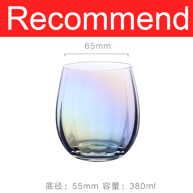 Electroplated crystal glass rainbow red wine glass set home colorful goblets dazzling champagne glasses wine glasses wine set: Recommend 380ml