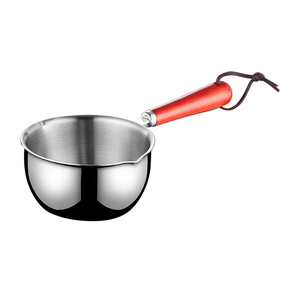 Stainless Steel Oil Pan Sauce Small Pot Cooking Butter Melting Pot Butter Warmer Kitchen Tool Accessories For Stoves: Red