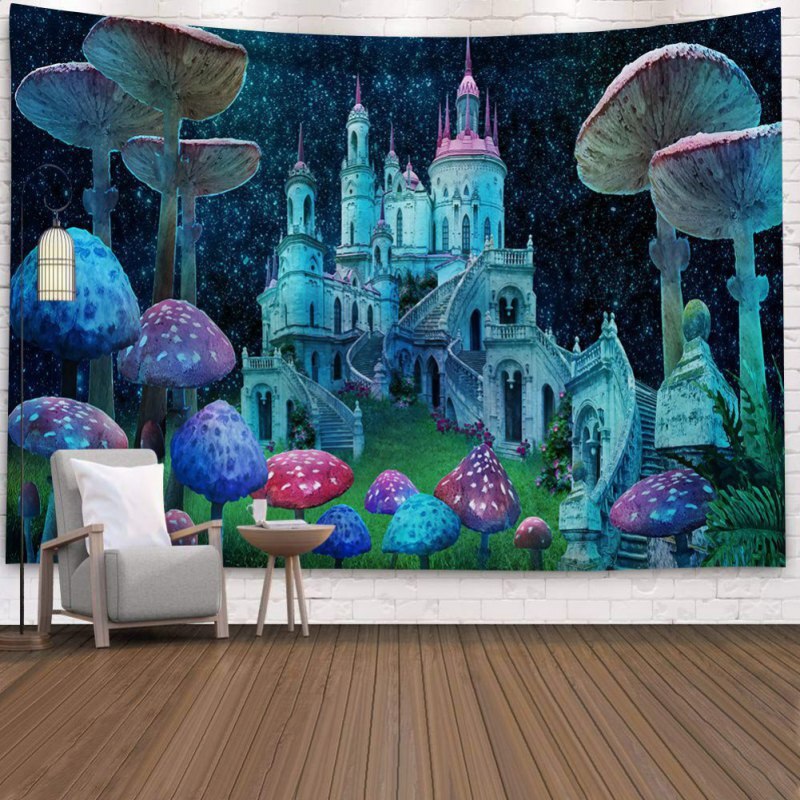 Tenture murale tapisserie 3D décor à la maison fée monde fond mur tissu couverture avec 2 pièces sans couture clou et Clip