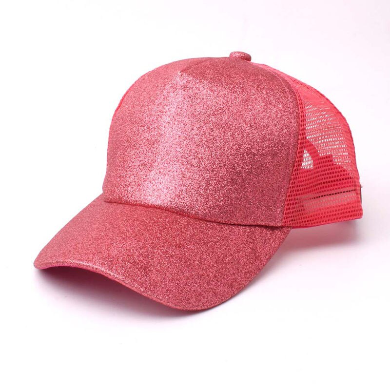 Summer Mesh Baseball Caps For Women Glitter Matte Ponytail Cap Shining Sequins Messy Bun Snapback Hip Hop Hat