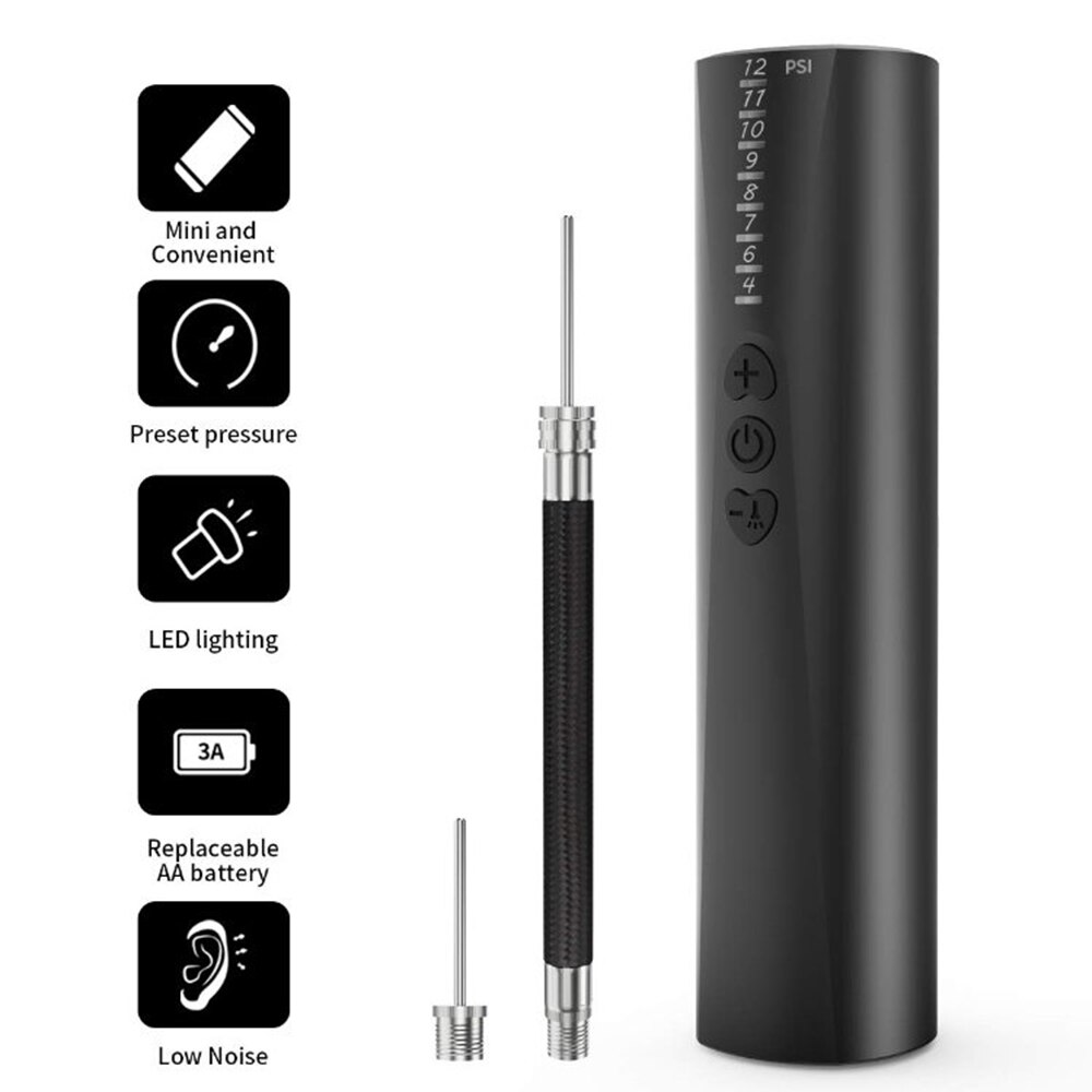 Electric Ball Pump - Portable Low Noise Automatic Inflator with Needle & Nozzle