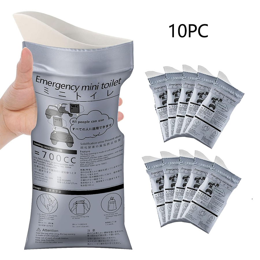 Urinpåsar för utomhusbruk (700ml (1/8/12/20- pack) - bärbar engångstoalett för camping, resor, trafikstockningar - unisex: Gul