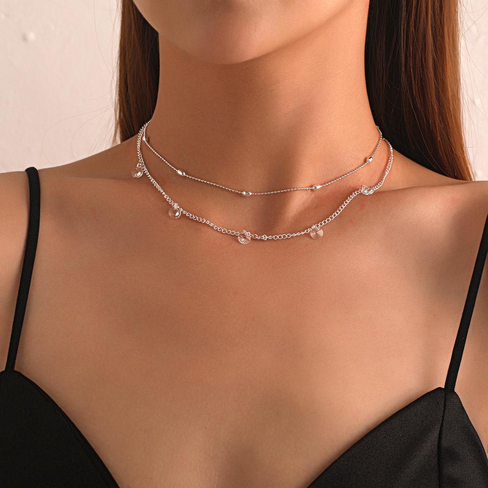 Boho Choker Dell'annata Luna Ciondolo lettera Collane Alla Moda Lunga Catena Collier Femme Collares Cristallo A Più Strati Della Collana per Le Donne: XL1364