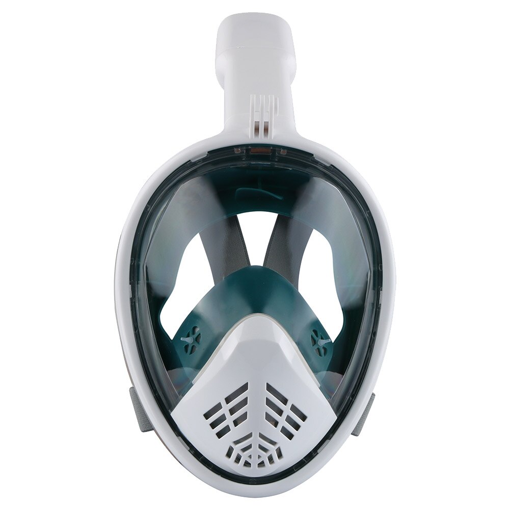 Máscara de natación buceo Anti niebla cara completa submarina Scuba snorkel conjunto máscaras respiratorias seguro y equipo de natación impermeable: Drak Green / L / XL