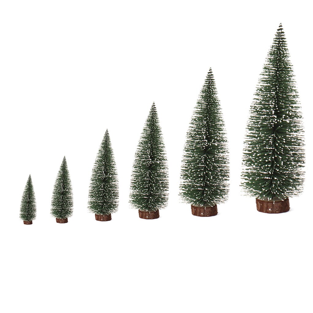 4 size Artificial Tabletop Mini Pine Christmas Trees Decorations Festival Plastic Miniature Trees