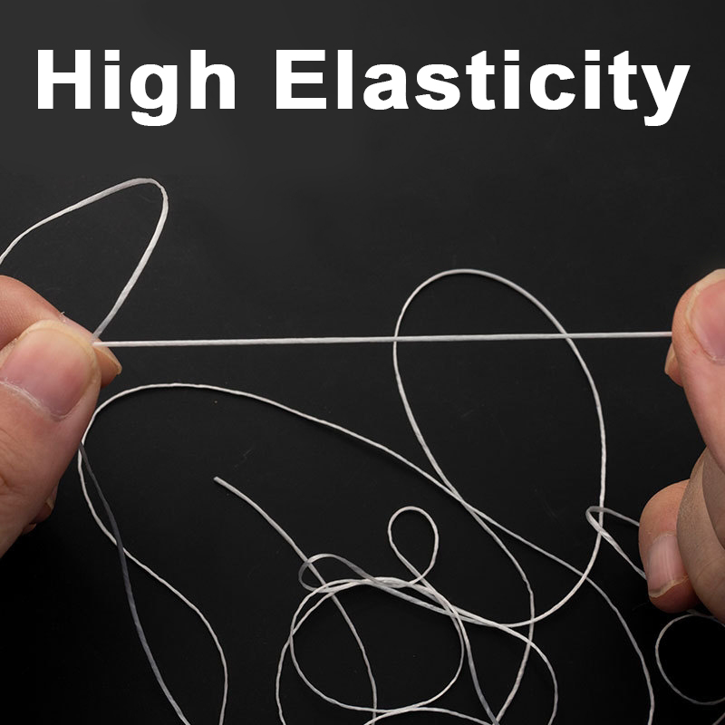 Cordones de cuentas elásticas blancas para fabricación de joyería, hilo de cuentas de látex DIY para pulsera, collar, tobillera, cuerda de línea de goma de alta elasticidad