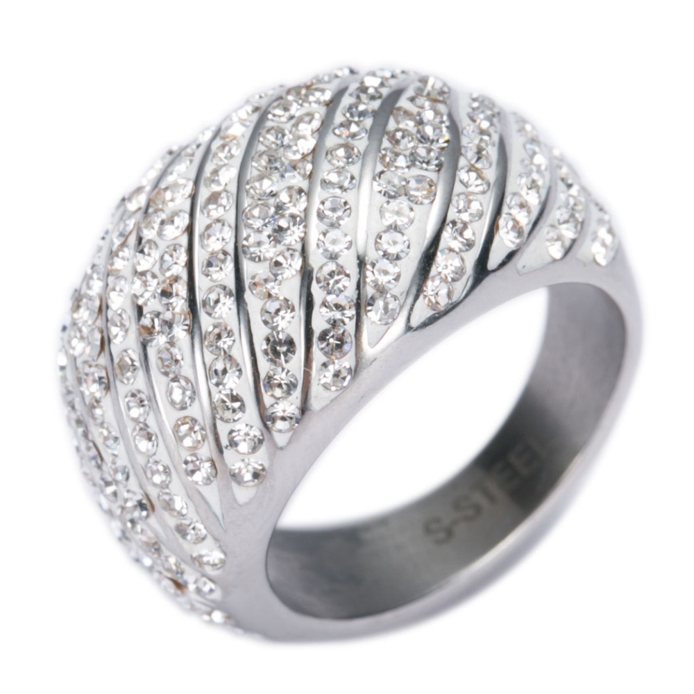 Neue Wasser welle Zirkonia Edelstahl Schmuck Hochzeit Ringe für frauen