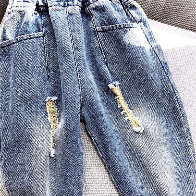 Gooporson Fall Jeans Kids Girl Broken Hole Denim Trousers Toddler Girls Casual Jeans Autumn Korean Denim Pants Legs