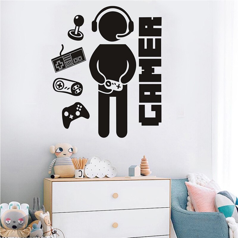 Gamer Decals for Boys Room Game Wall Sticker for Kids Room Boys Bedroom Playroom Wall Decor