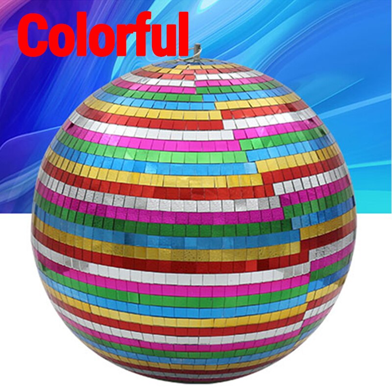 Bola de cristal reflectante giratoria de 90- 220V para dj, bar, ktv, Bola de discoteca, decoración de escenario, concierto, boda, hotel, bola de cristal colorida: Colorido / diameter 15cm 5.9in