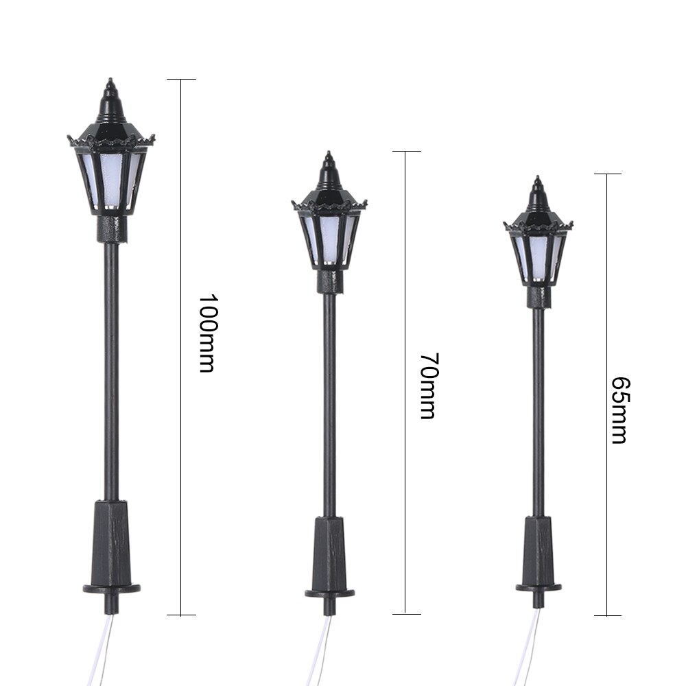 20pcs Different Scale White Model Street Lights Layout Lamppost Railway Train Garden Playground Scenery Led Lamp Lighting