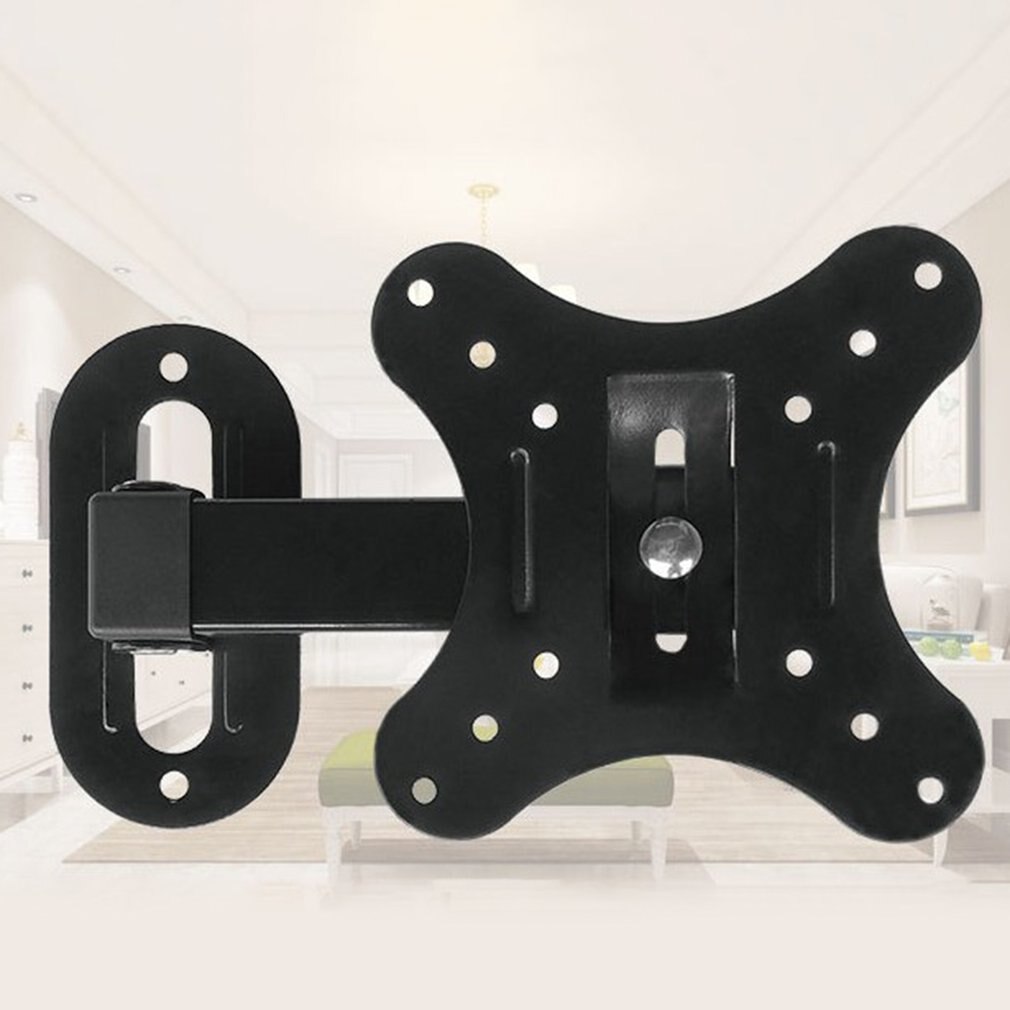 Support de montage mural TV réglable 14-27 pouces Support de cadre TV à écran plat inclinaison de 15 degrés avec petite clé pour moniteur LED