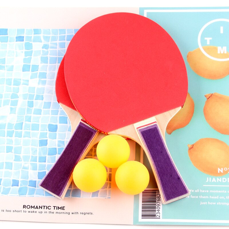 Children Table Tennis Racket Training Dual Capture Table Tennis Racket Set Beginner Inverted Rubber on Both Sides Wood Racket th