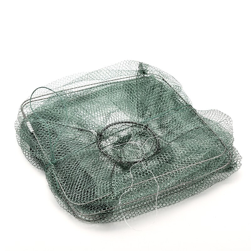 1 stk. sammenfoldelig nylon fiskenet fangst krabbe fisk crawdad rejer minnow mesh bur fiske lokkemad fælde cast dip drift reje net