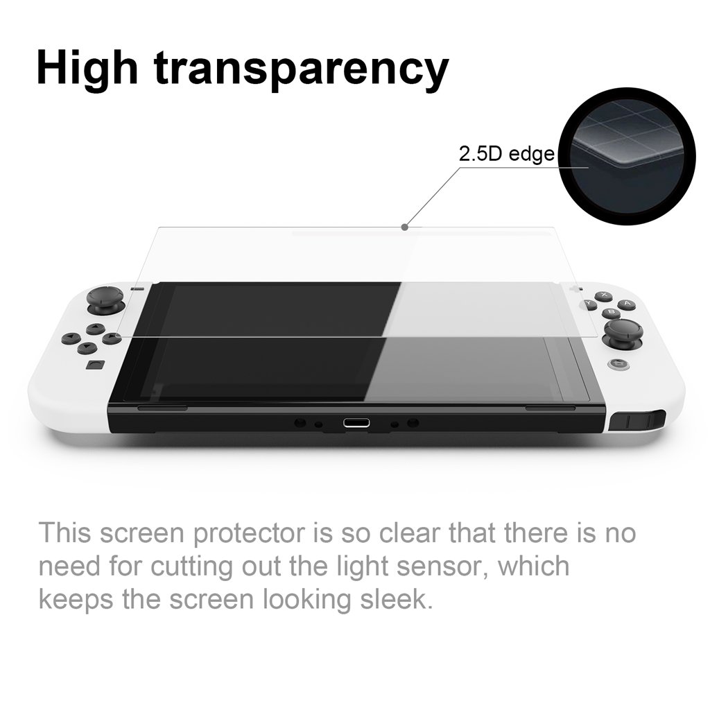 Skull &amp; Co-Protector de pantalla para Nintendo Switch, película de vidrio templado OLED, paquete de 2 uds.