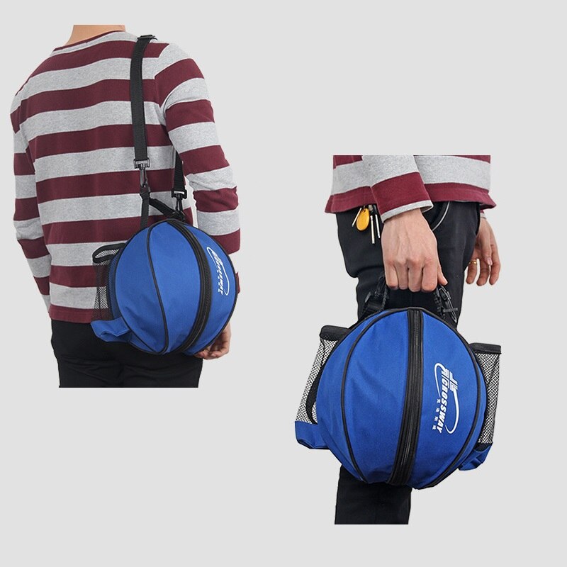 Borsa sportiva universale pallone da basket calcio pallavolo treno zaino borsa forma rotonda tracolla regolabile zaini