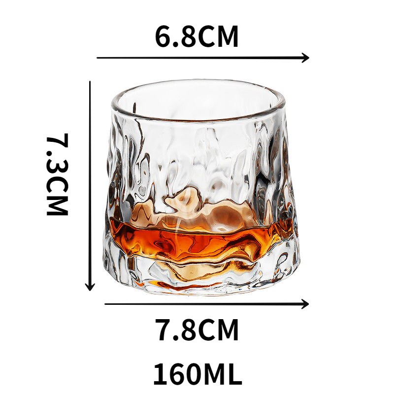 Vaso giratorio para hombre, vaso de vidrio para whisky, vaso para cóctel, giroscopio, copa de vino, para Bar: A