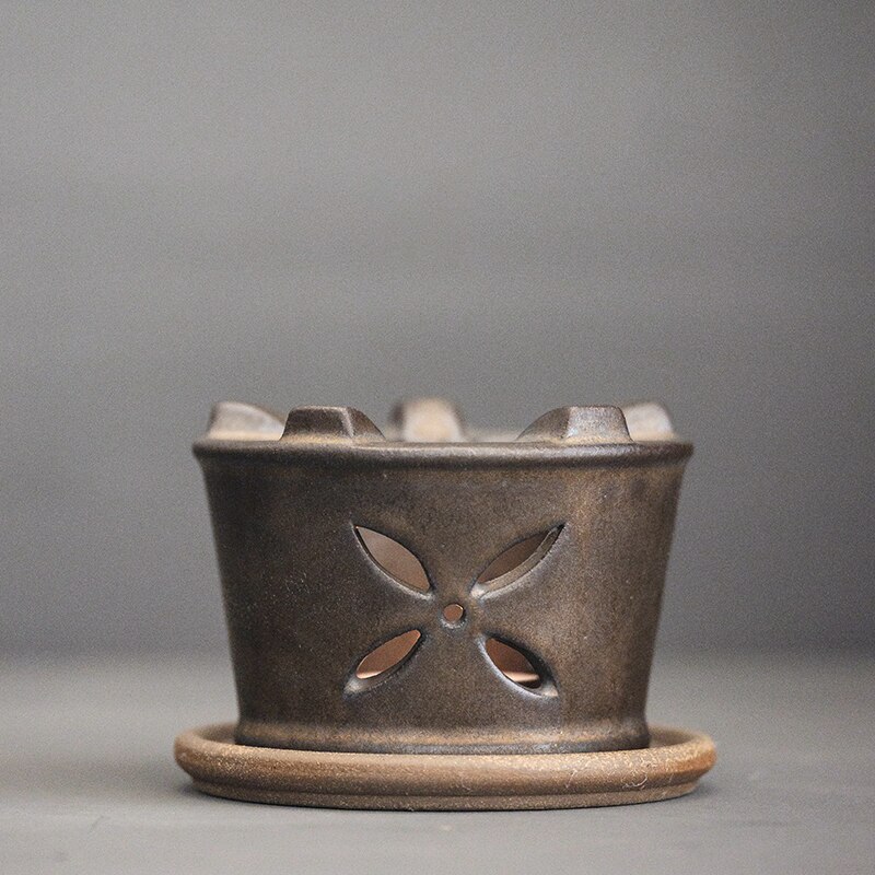Bronze keramisk te brændeovn vintage te varmere te tilbehør